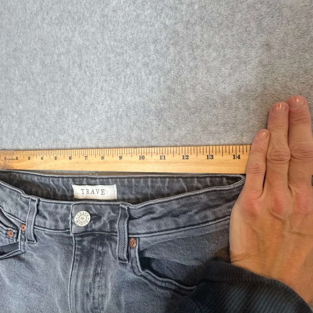 TRAVE Colette Kick Flare Jeans Grey Wash Size 27 Distressed Raw Hem‎ - Picture 7 of 8